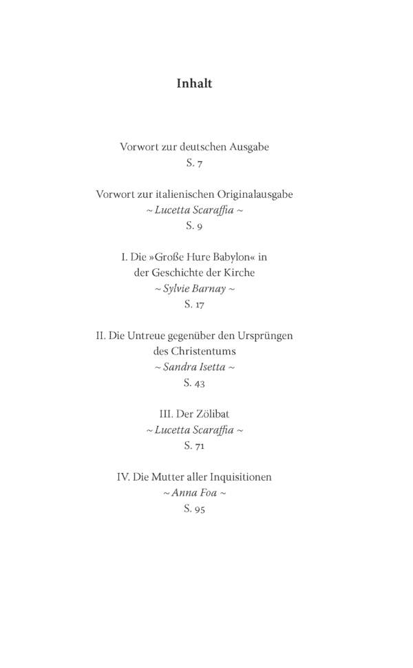 9783942605144-IV_Seite_1 Inhaltsverzeichnis - Scaraffia, Lucetta (Hrsg.): Große Hure Babylon