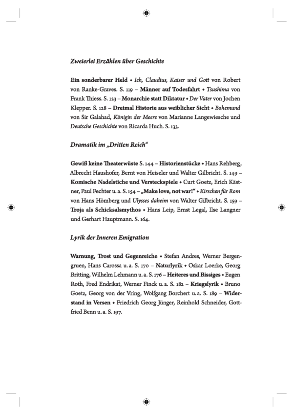 Scholdt_Schlaglichter_Inhaltsverz_Seite_2 Schlaglichter auf die „Innere Emigration“