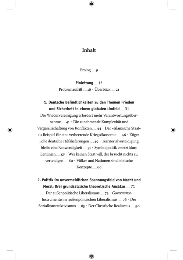 Rohde_Inhaltsverz_Seite_1 Das Kreuz und der Krieg. Prämissen einer realistischen katholischen Friedensethik