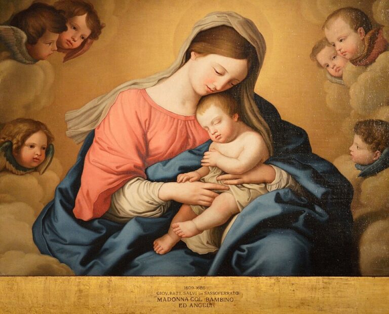Giovanni Battista Salvi da Sassoferrato: Madonna mit Kind und Engeln (1674; Wikimedia Commons)