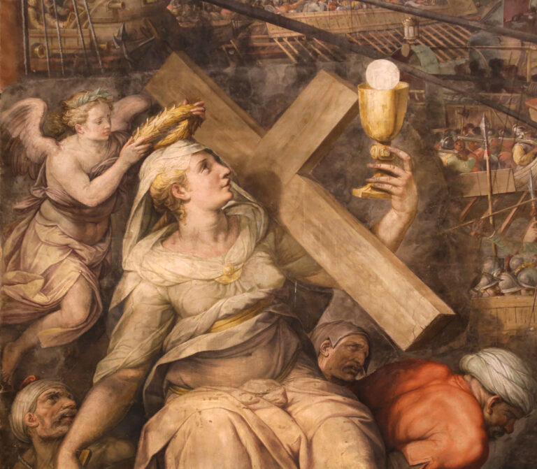 Detail aus Giorgio Vasari u. Werkstatt: La battaglia di Lepanto (1572/73), Fresko in der Sala Regia, Vatikan
